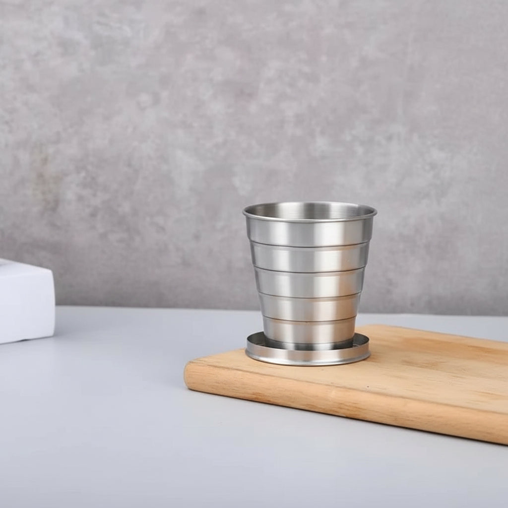 75/150/250ML Stainless Steel Folding Cup Camping Cookware Retractable Cup Teacups Teaware Camp Utensils Tableware Folded Cup